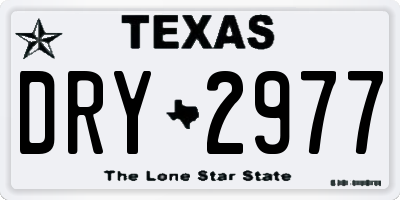 TX license plate DRY2977
