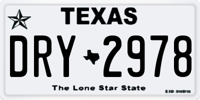 TX license plate DRY2978