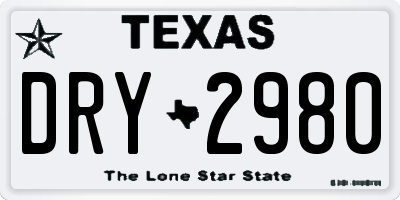 TX license plate DRY2980