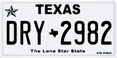 TX license plate DRY2982