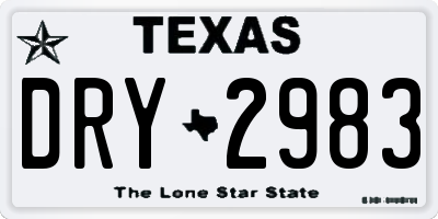 TX license plate DRY2983