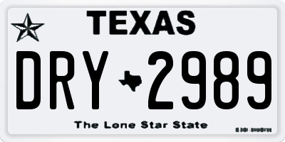 TX license plate DRY2989
