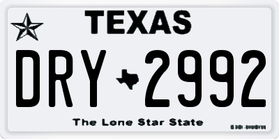 TX license plate DRY2992