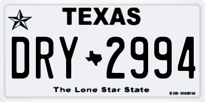 TX license plate DRY2994