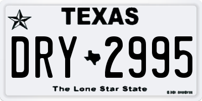 TX license plate DRY2995