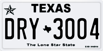 TX license plate DRY3004