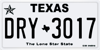 TX license plate DRY3017
