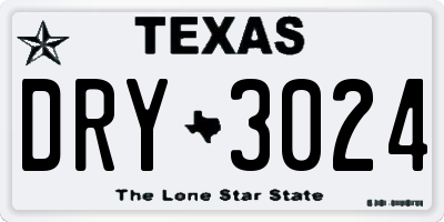 TX license plate DRY3024