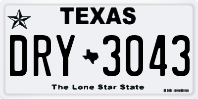 TX license plate DRY3043