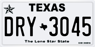 TX license plate DRY3045