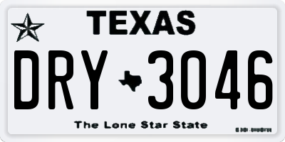 TX license plate DRY3046
