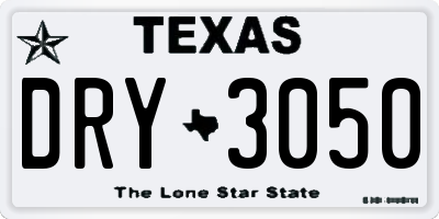TX license plate DRY3050