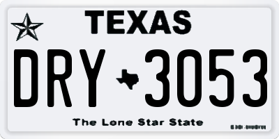 TX license plate DRY3053