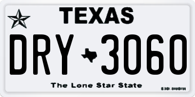 TX license plate DRY3060