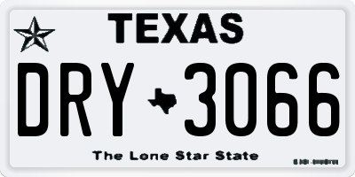 TX license plate DRY3066