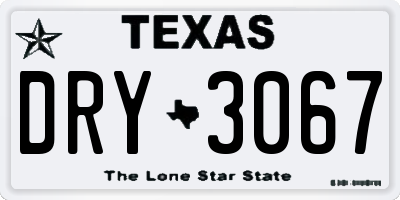 TX license plate DRY3067