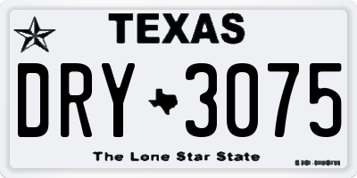 TX license plate DRY3075