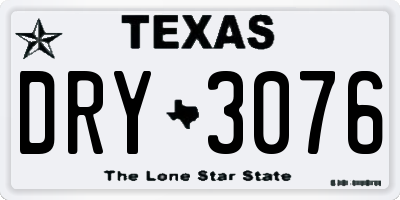TX license plate DRY3076