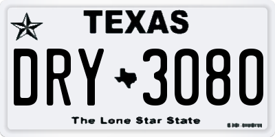 TX license plate DRY3080