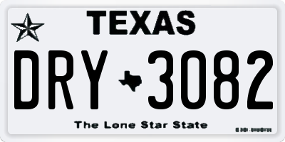 TX license plate DRY3082