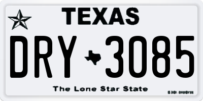 TX license plate DRY3085