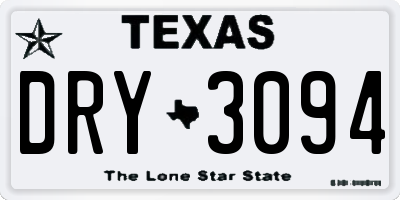 TX license plate DRY3094