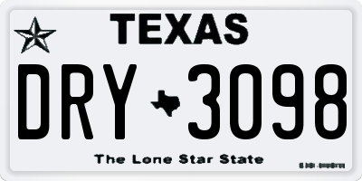 TX license plate DRY3098
