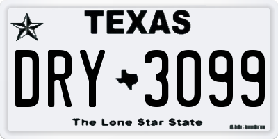 TX license plate DRY3099