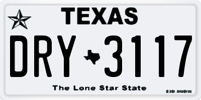 TX license plate DRY3117