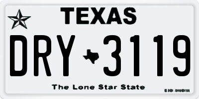 TX license plate DRY3119