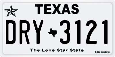TX license plate DRY3121