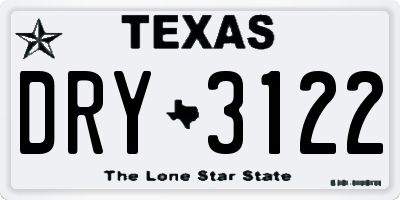 TX license plate DRY3122