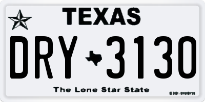 TX license plate DRY3130