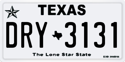 TX license plate DRY3131