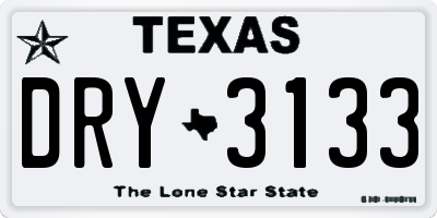 TX license plate DRY3133
