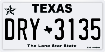 TX license plate DRY3135