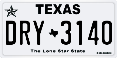 TX license plate DRY3140