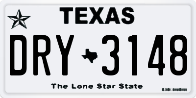 TX license plate DRY3148