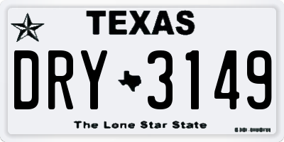TX license plate DRY3149