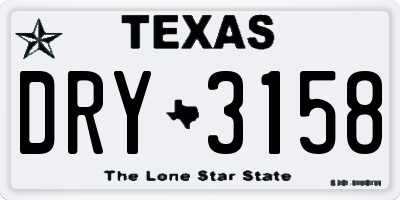 TX license plate DRY3158