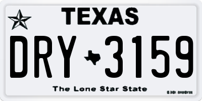 TX license plate DRY3159