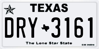 TX license plate DRY3161