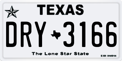 TX license plate DRY3166