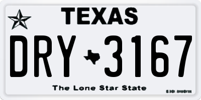 TX license plate DRY3167