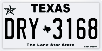 TX license plate DRY3168