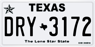 TX license plate DRY3172