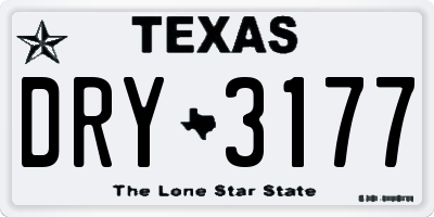 TX license plate DRY3177