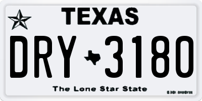 TX license plate DRY3180