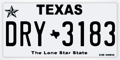 TX license plate DRY3183