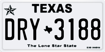 TX license plate DRY3188